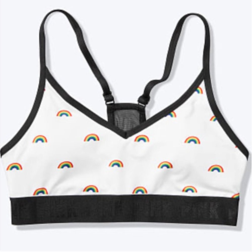 Ultimate lightly lined sports bra, VS Pink Rainbow